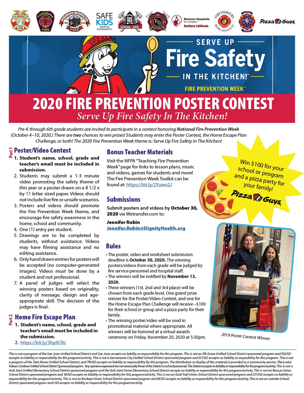 kitchen fire safety poster